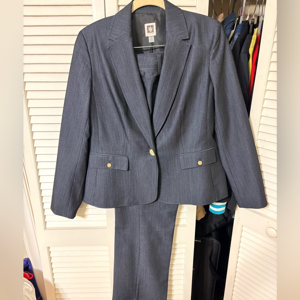 Anne Klein Dark Gray Women's Pantsuit